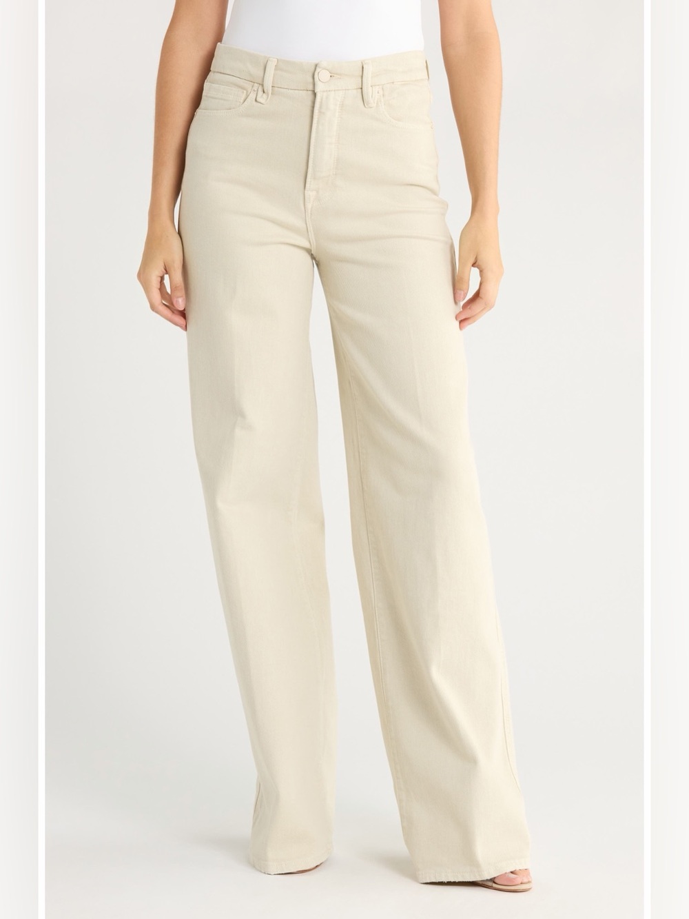 GOOD AMERICAN Good Skate Wide Leg Jeans High-Rise in Bone Sz 28/6